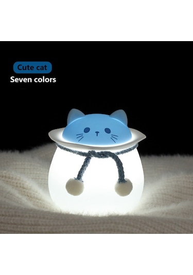 Sevimli Tavşan Gece Işığı Usb Şarj Edilebilir 1200mAh Işık C Mavi Çok Renkli