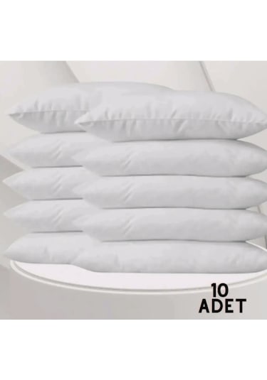 10'lu Pamuklu Beyaz Fermuarlı 50x70 Cm Iç Yastık Kılıfı 10 Adet