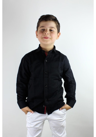 Doctor Junior Erkek Çocuk Gömlek Uzun Kol Siyah