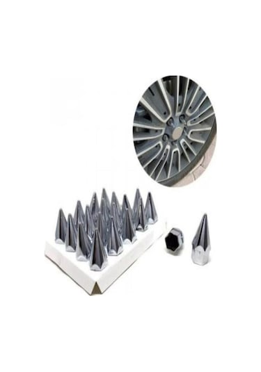 Sivri Mermi Bijon Kapağı Krom Renk Sökme Aparatlı 17mm