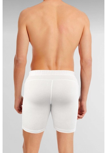 Weweus Beyaz Gizli Cepli Erkek Uzun Boxer Beyaz