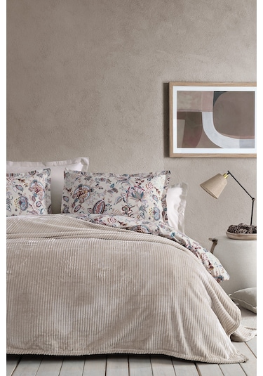 Yataş Adel Tek Kişilik Wellsoft Battaniye - Bej