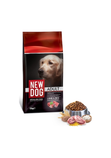 Newdog Kuzu Etli Pirinçli Yetişkin Köpek Maması 15 KG