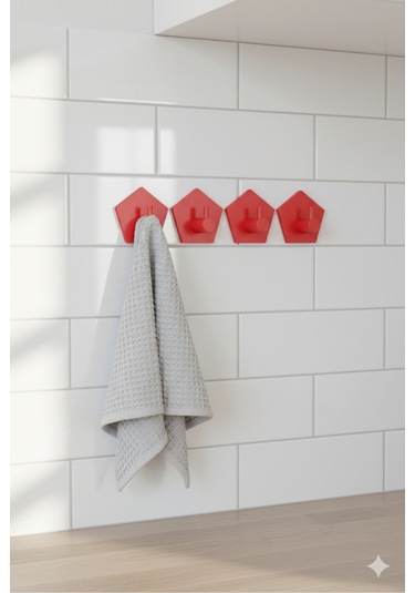 4 Lü Askılık Havlu Askısı, Bornoz Askısı, Kapı Arkası, Duvara Monte, Dayanıklı Malzeme, Mavi 71 Mavi