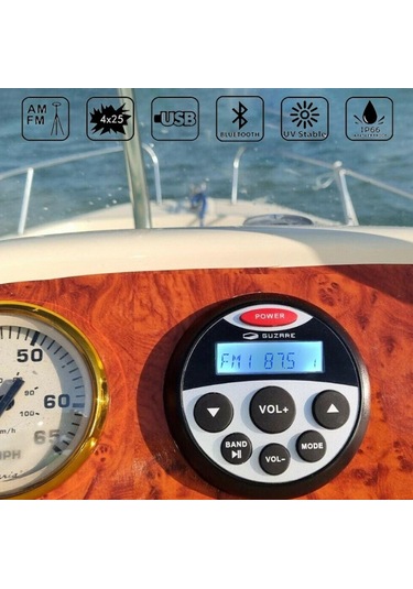 Guzare Gr304 Su Geçirmez Bluetooth Marin Stereo Radyo