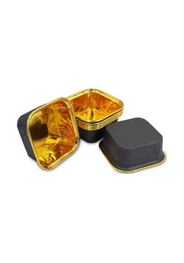 Kafem Muffin Kek Kapsülü Kare Siyah-altın 25li X 60 Paket Koli - K37 Siyah