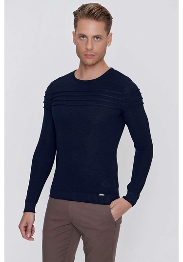 Tr 849 Slim Fit Lacivert Klasik Triko Lacivert