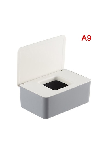 A9-ev Plastik Toz Geçirmez Islak Mendil Saklama Kutusu Kapaklı Ev Masaüstü Doku Saklama Kutusu Taşınabilir Islak Mendil Dispenseri 15 Renk