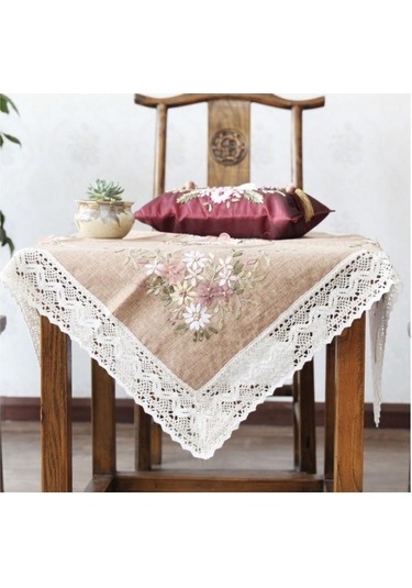 Suntek Nakış Kahve Için Baskılı Damgalı Kanaviçe Masa Örtüsü Seti