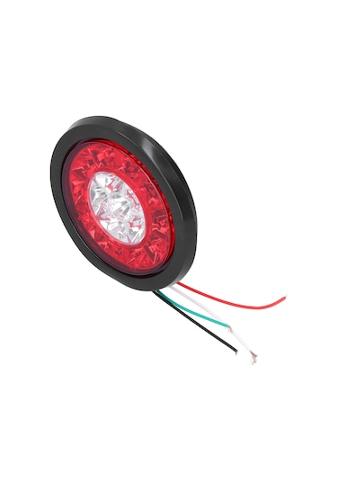 Reedark 16led Dairesel İki Renkli Araç Arka Feneri 12-24v, Kırmızı-beyaz, Sinyal Ve Durma Fonksiyonu, Su Geçirmez, Mk-272