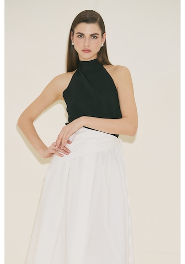 Manuka Önü Düğmeli Poplin Etek Ekru Ss26etk00001-02 Ekru