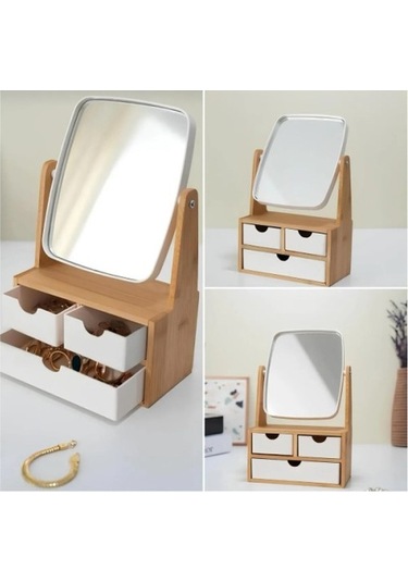 Periboia Ahşap 3 Çekmeceli Ayna Çok Renkli