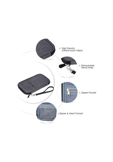 Hangfox Pratik Seyahat Çantası: 13 Cep Ve Kalem Klipsli Pasaport Cüzdanı - Gri Gri