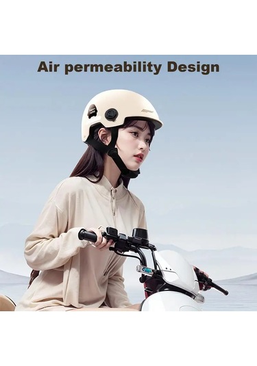 Scooter Emniyet Şapkası Güneşlik İle Erkekler Kadınlar İçin Beyaz