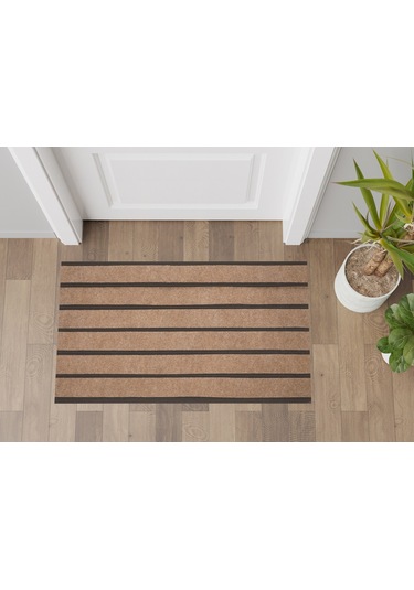 Kapı Önü Paspası, 6 Şeritli-halılı Paspas, Paspas 45 70-bej