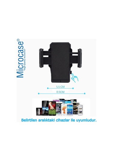 Microcase Araç Içi Bardaklıktan Monte Telefon Tutucu Siyah Al2910
