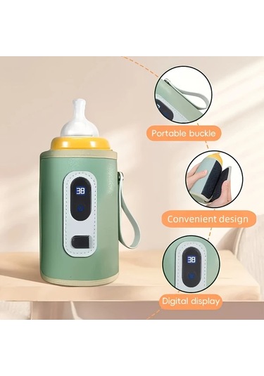 Willowhaven Gkkown Akıllı Usb Şişe Isıtıcı Gerçek Zamanlı Sıcaklık Göstergeli Taşınabilir Blue