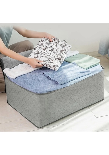 Honeybeeshop Pembe Yatak Çarşaf Giysi Büyük Depolama Çantası Organizer Sağlam Fermuarlı 2 Adet Pembe