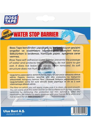 Duş, Kapı Eşiği, Mutfak Tezgahı Etrafı Su Kesici Bariyer - 2 Metr