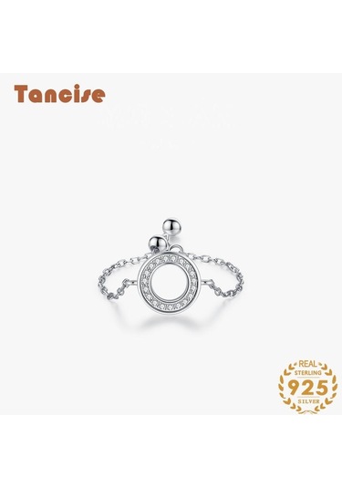 Tancise Klasik 925 Ayar Gümüş Zirkon Yüzük Bayanlar Takı Düğün Promise Parti Hediye
