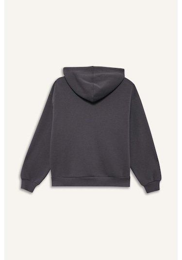 Defacto Relax Fit Kapüşonlu Sweatshirt C1809ax26spar191 Antrasit-ar191