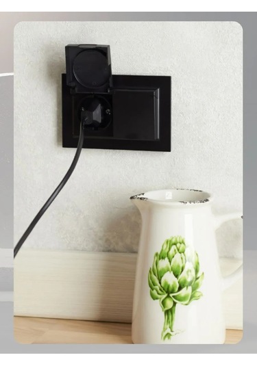 Iek Damgalı Çift Siyah Su Geçirmez Priz 186811768 Gömme Model