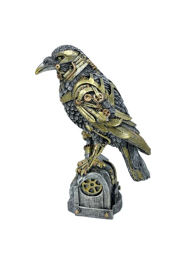 Steampunk Karga Biblo Heykel