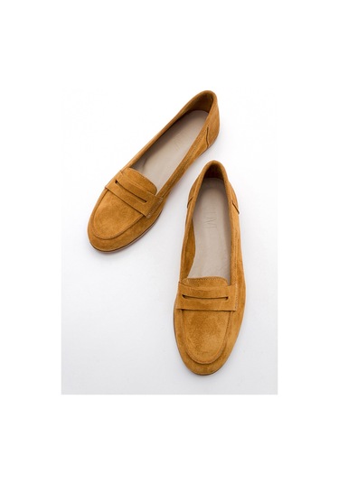 Luvishoes F02 Hardal Süet Kadın Babet Hardal