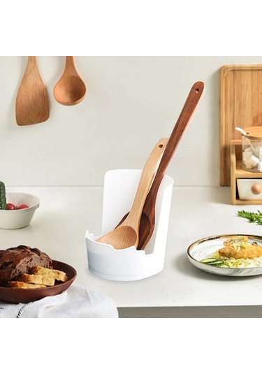 Suntek Tencere Kapağı Standı Kaşık Dinlenme Istikrarlı Beyaz