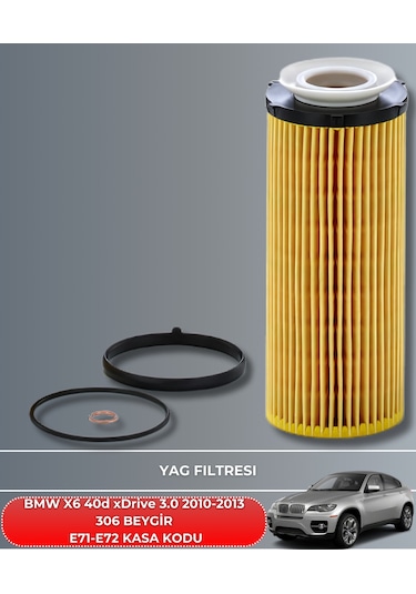 Bmw X6 40d Xdrive 3.0 2010-2011-2012-2013 306 Beygir Filtre - Yağ Bakım Seti