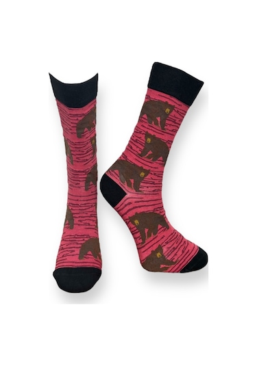 2'li Unısex Hayvan Tasarımlı Esnek Nem Alabilen Pamuklu Spor Soket Çoraplar Çok Renkli