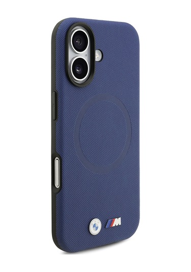İphone 17 Uyumlu Kılıf Bmw Lisanslı M-safeli Metal Logolu Delikli M Dizayn Deri Kapak Lacivert Lacivert