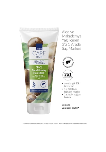Care Aloe Ve Makademya Yağı İçeren 3 U 1 Arada Saç Maskesi 200ml