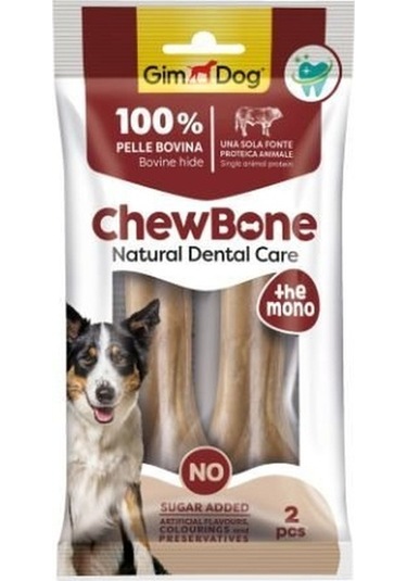 Gimdog Chew Bone Diş Sağlığı Destekleyici Naturel Press Köpek Çiğneme Kemiği 120 G 14 CM 2'li
