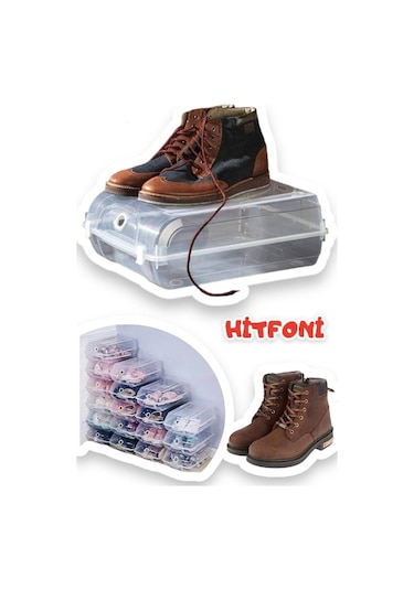 Hitfoni Şeffaf Ayakkabı Saklama Organizer Kutusu 1 Ad Bot Kutusu