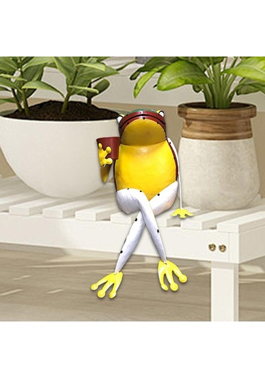 Suntek Magideal Kurbağa Heykeli Minyatür Metal El Büyük Sarı