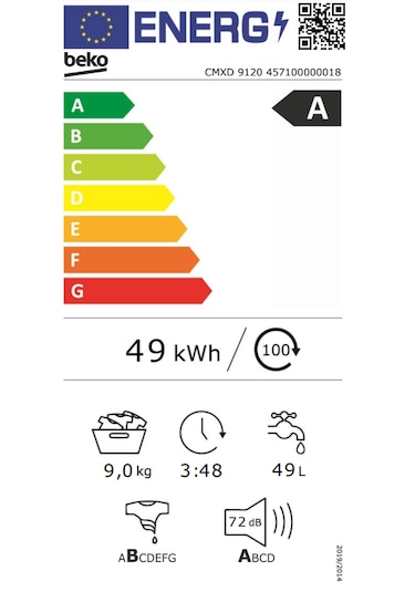 Beko CMXD 9120 1200 Devir 9 KG Çamaşır Makinesi