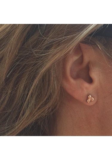 Kadın Trıple Poınts Studs Küpe Gold