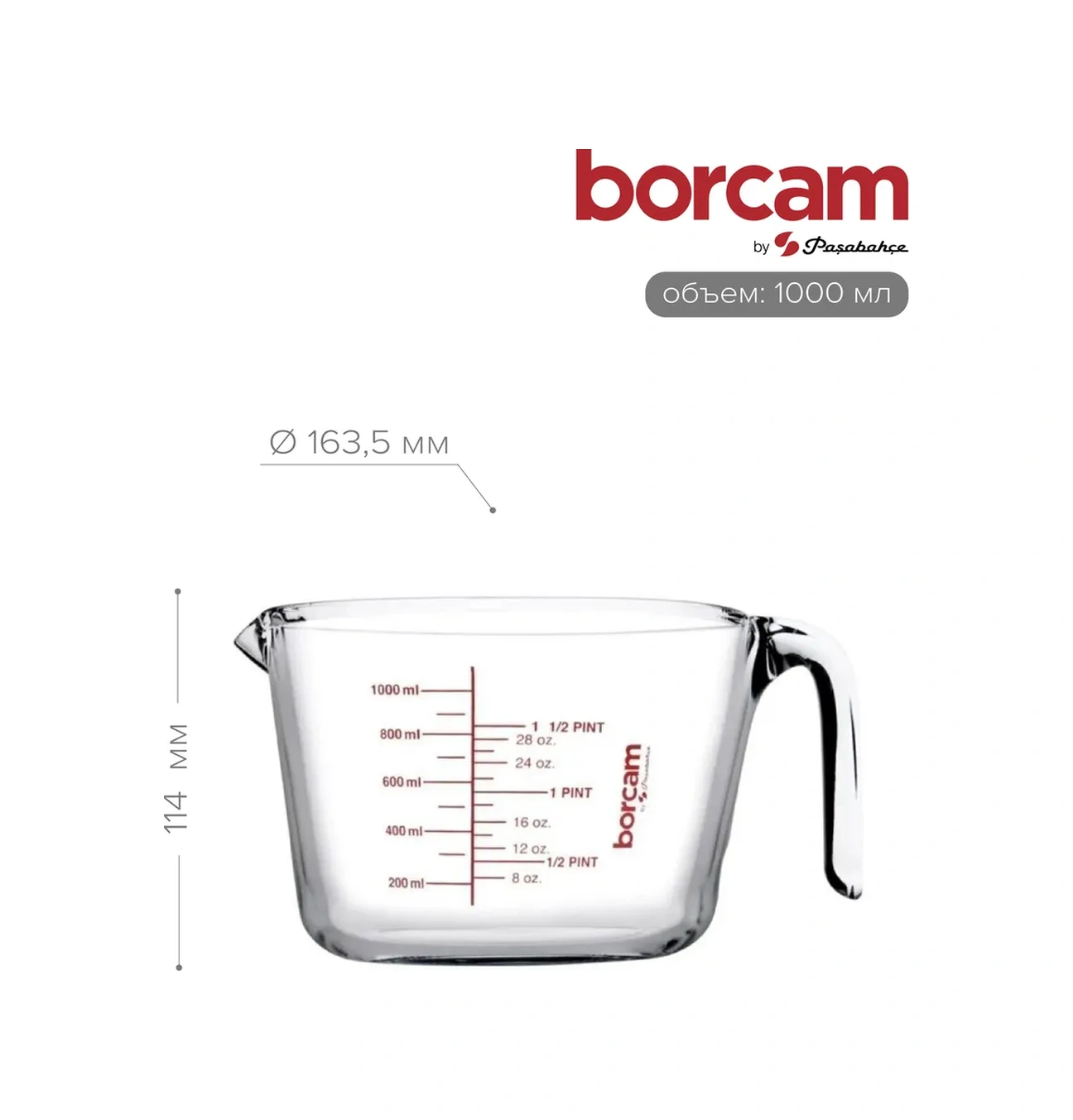 Borcam 1 Litrelik Mutfak Ölçü Kabı 365797971 Beyaz
