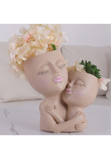 Ulzyvf Yüz Vazo Saksısı Saksısı Saksıları Reçine Kızlar Kadın Hava Ev Etli Dekorasyonu Çiçek Çiçek Baş Bahçe Aşk Anne Açık Jv