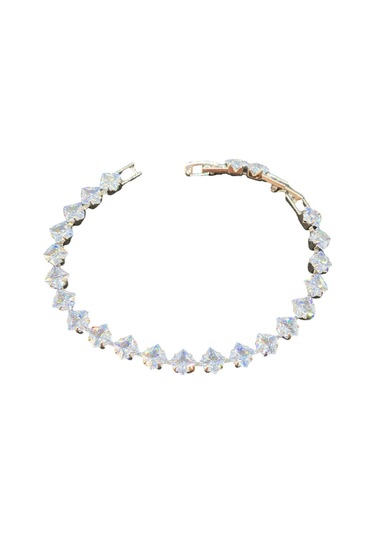 Gümüş Renk Vıp Model Kadın Özel Dizme Zirkon Taşlı 316l Çelik Bileklik Parlak Ve Şık Hediye Gümüş