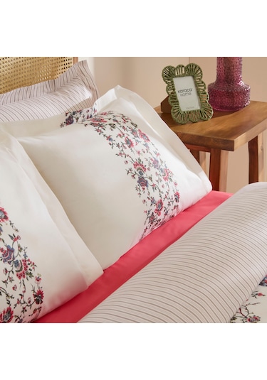 Karaca Home Inara %100 Pamuk Tek Kişilik Nevresim Takımı Kırmızı Kırmızı