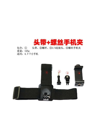 Wezone Kafa Tabanlı Telefon Tutucu - İlk Kişi Görünümü Çekim İçin, Açılım Videoları İçin Telefon Sabitleyici Bağlantısı Ve Vida Klem İle Siyah