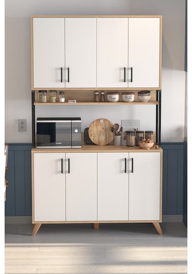 8 Kapaklı Çok Amaçlı Dolap Defne Mutfak Dolabı Erzak Dolabı Kiler Dolabı Safir Meşe Beyaz Safirmeşe - Beyaz 8 Kapaklı Çok Amaçlı Dolap Defne Mutfak Dolabı Erzak Dolabı Kiler Dolabı Safir Meşe Beyaz Safirmeşe - Beyaz