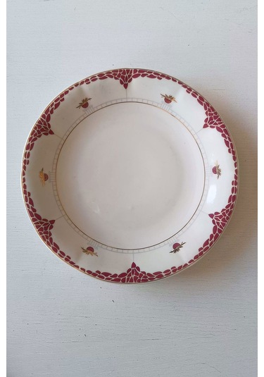Fine Bone China İngiliz Porselen Pasta Tabağı Kiremit 19 Cm