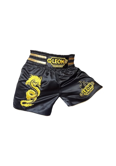 Kogam Leon Dragon Muay Thai Ve Kick Boks Şortu Siyah (465774523) Sarı - Siyah