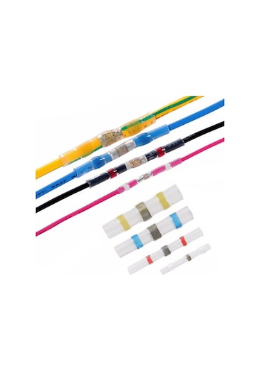 800 Parça Lehimli Makaron Seti Kablo Birleştirici Ek Muf 4+1 Çeşit Plastik Çantada