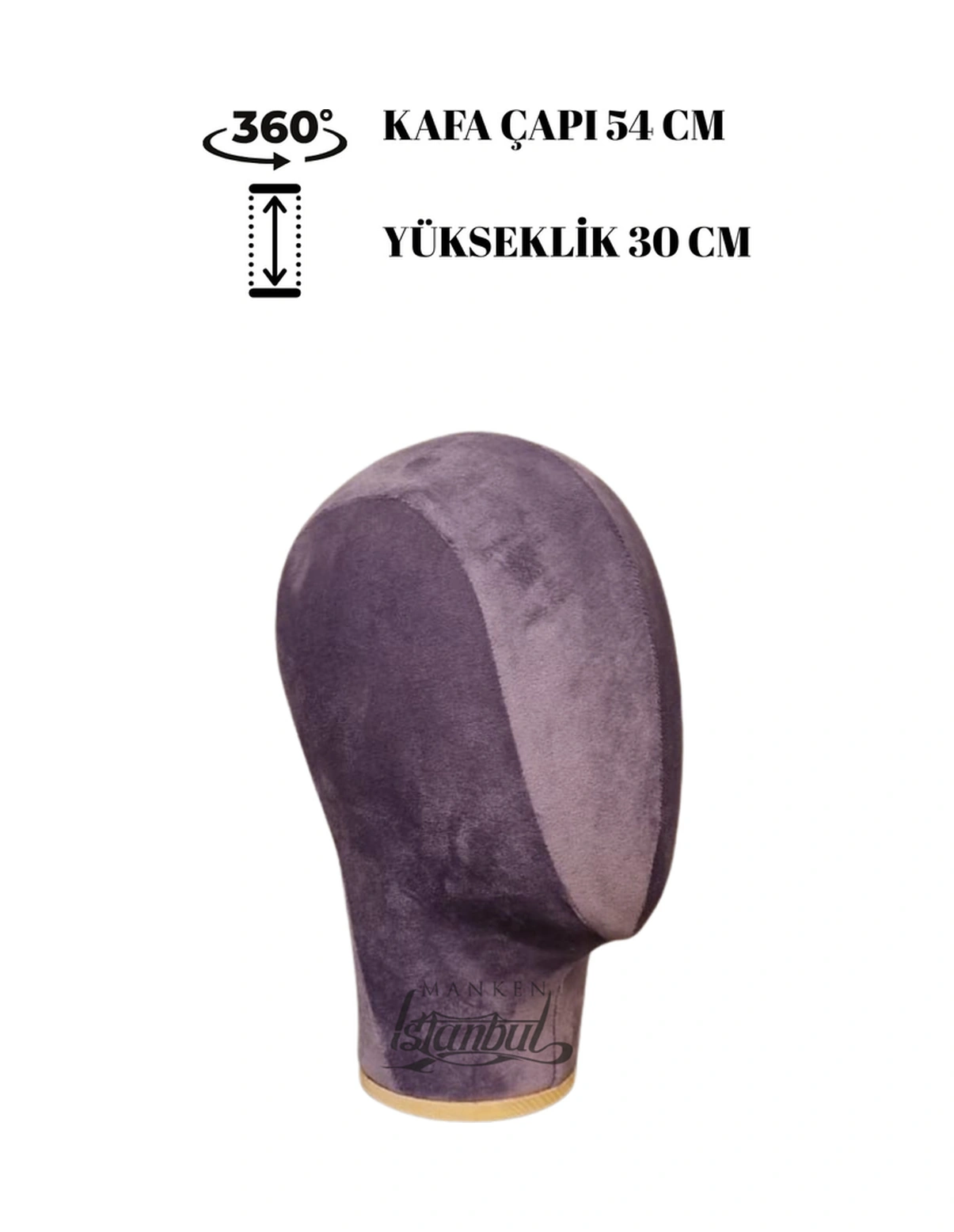 Kumaş Kaplı Polyester Kafa Mankeni Aksesuar Mankeni Şapka Mankeni Peruk Mankeni 0012