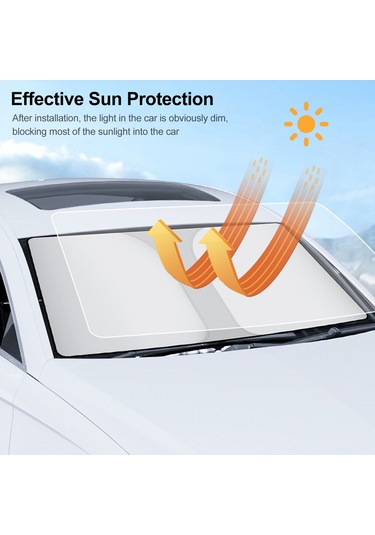 Monyee Araç Cam Güneş Engelleyici - Titanyum Gümüş Büyük Boy, Isı Ve Uv Koruyucu, Kolay Kurulum, Katlanabilir Tasarım