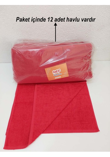 Kırmızı Berber Havlusu Denizli 50x90 Cm 12'li